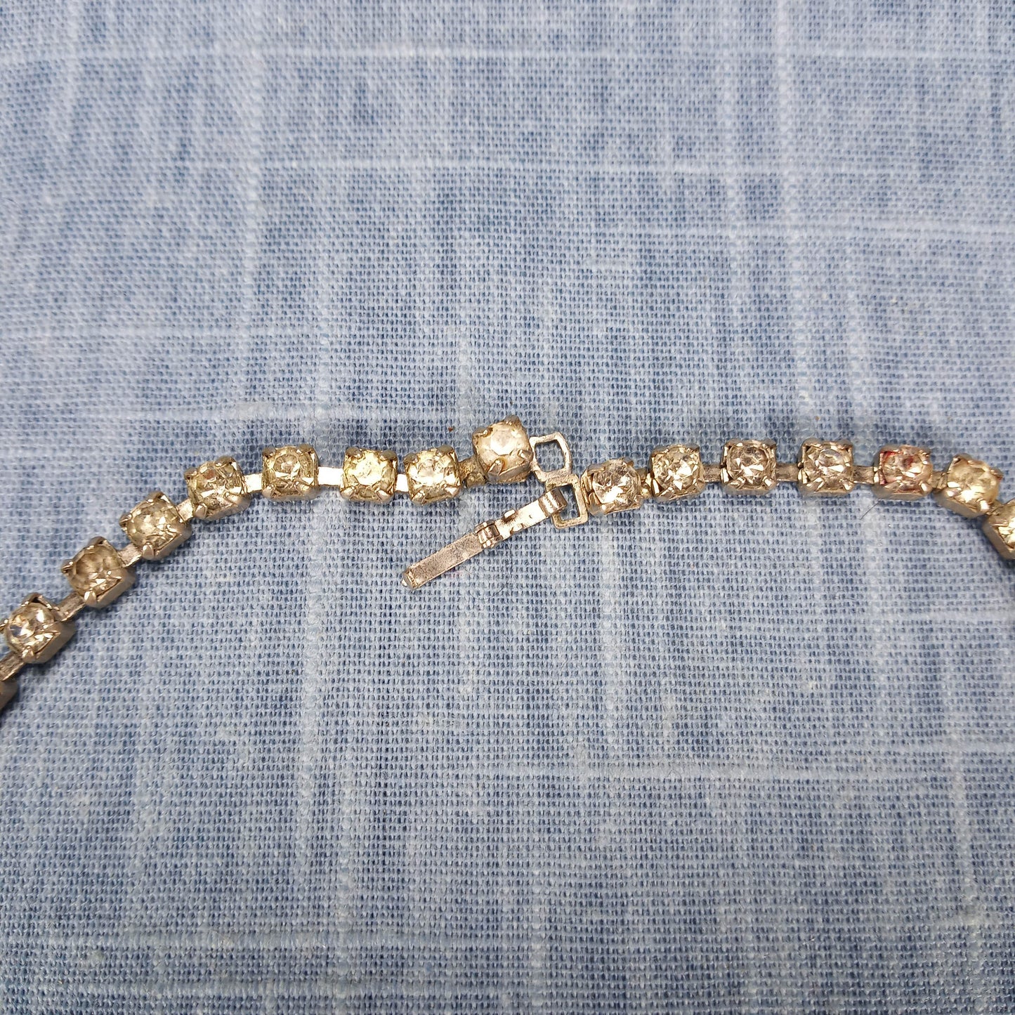 1950s Vintage Statement Necklace with Drop Strands of Clear Rhinestone