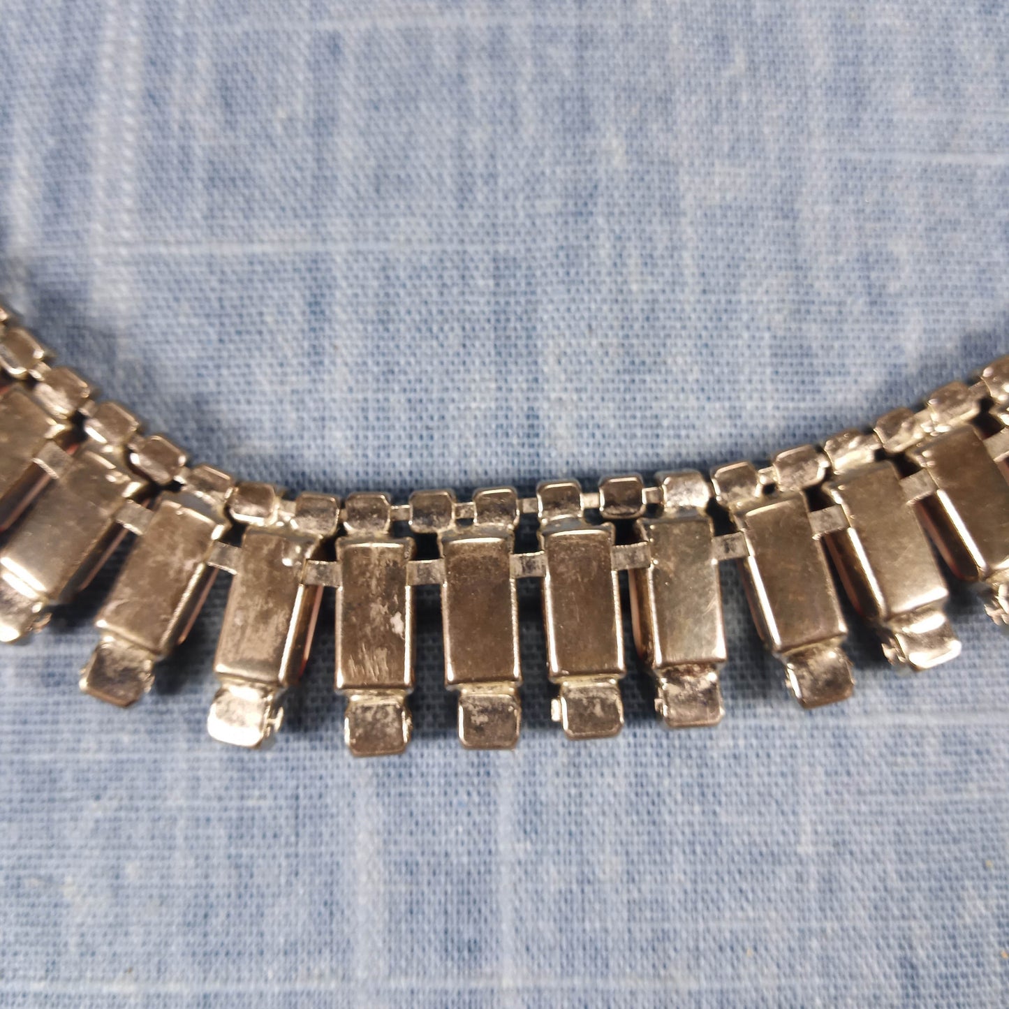 1950s Vintage Necklace with Pink Glass and Rhinestones