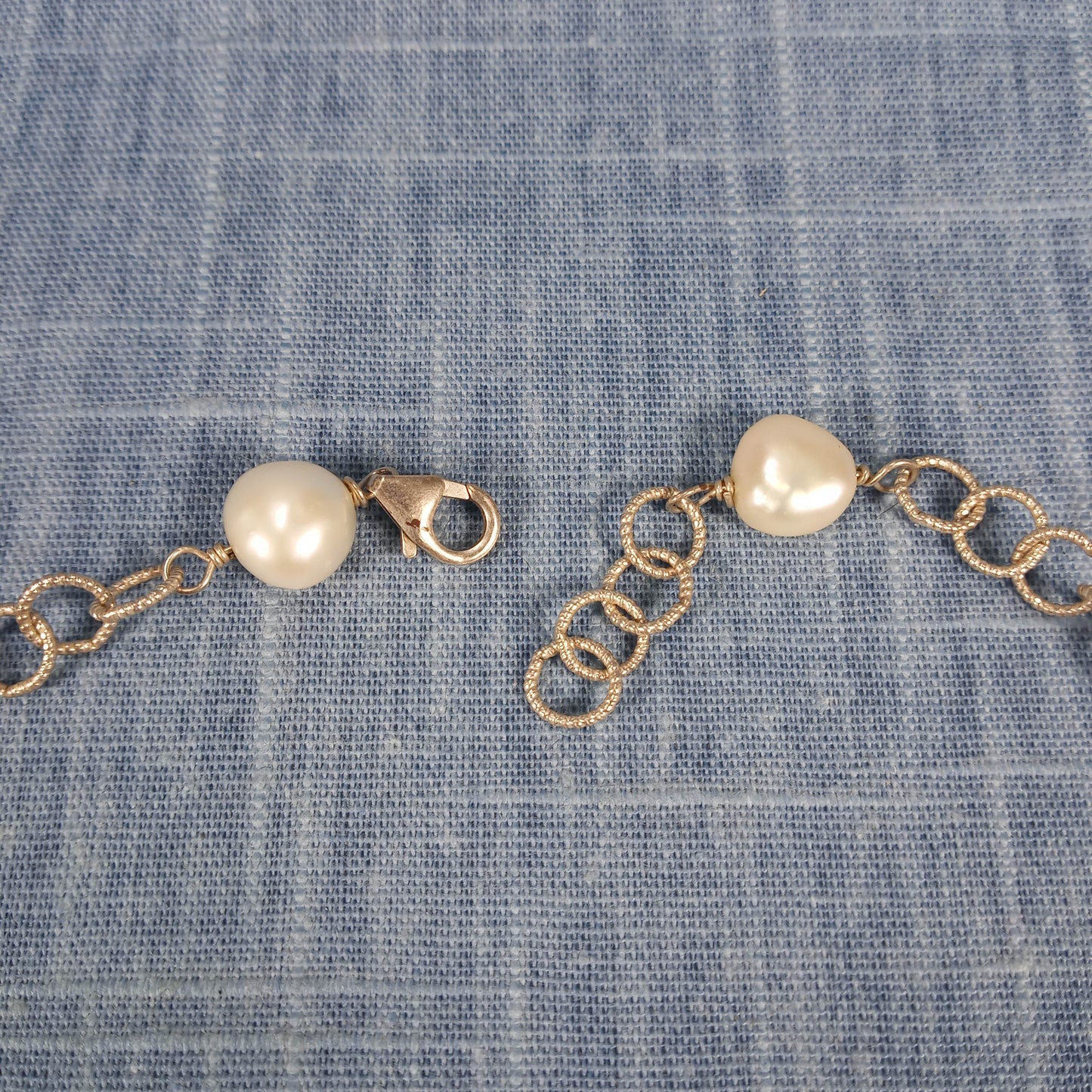 1960s Vintage Necklace with Silver Tone Chain and Fresh Pearls: Winged Pendant