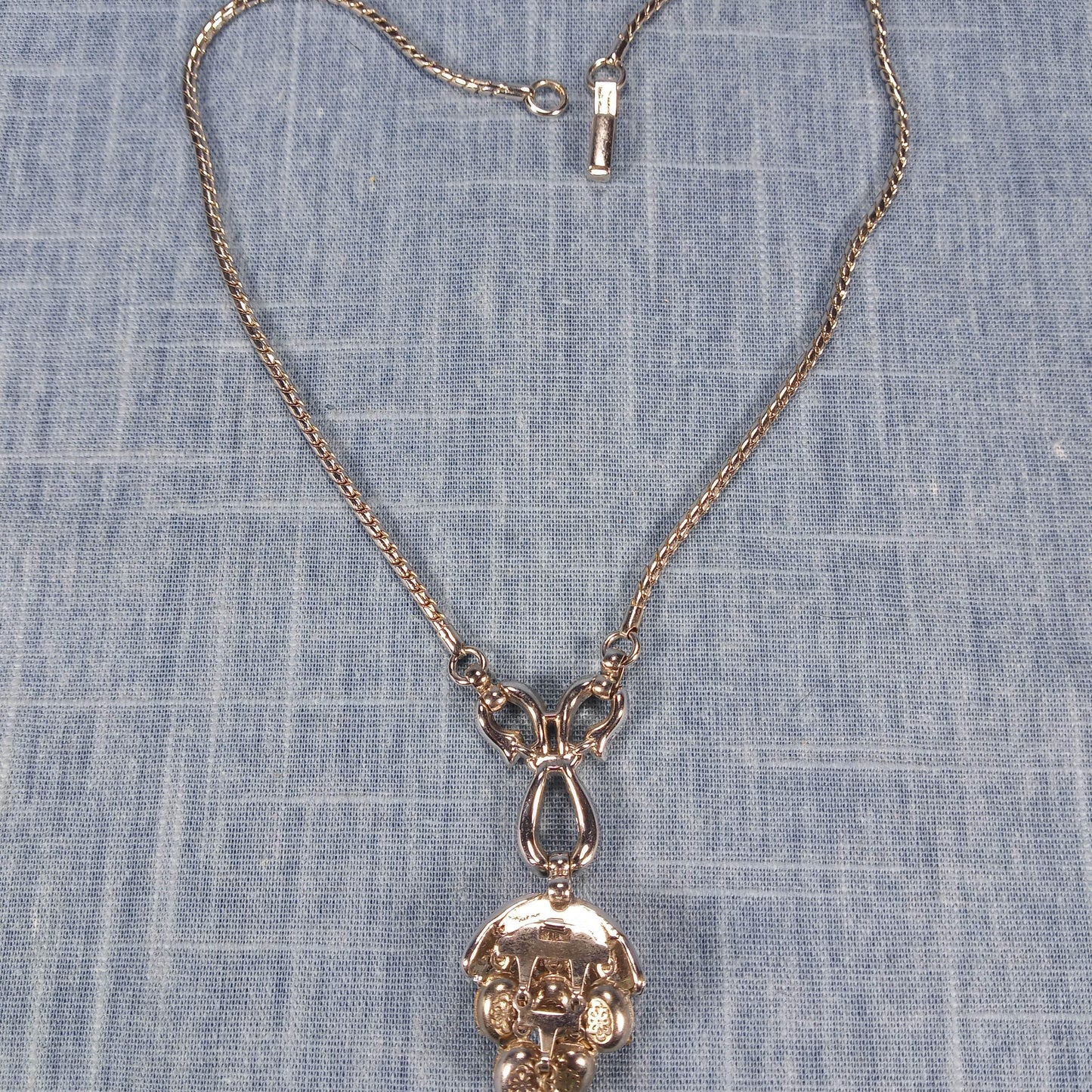 1960s Vintage Necklace with the Classic Umbrella Design and Clear Rhinestones by Trifari