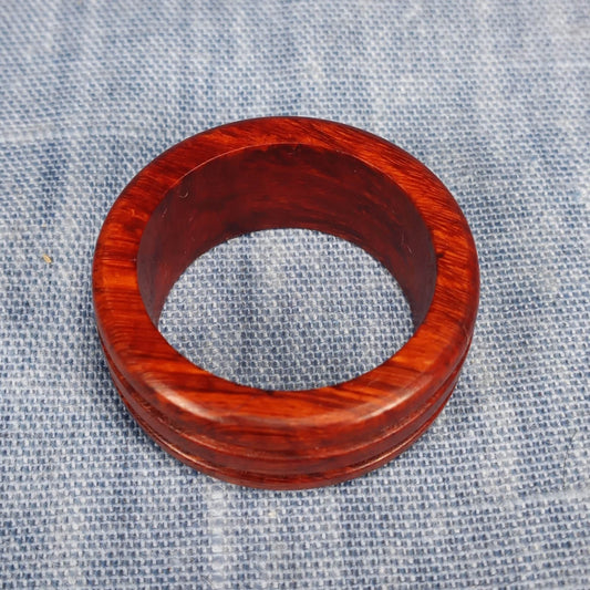 Two Channel Hardwood Ring Made from Briarwood - Size 9.5 (US)