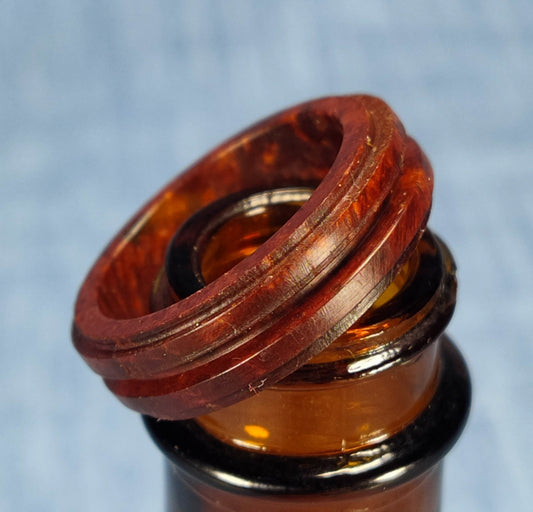 Triple Channel Hardwood Ring Made from Briarwood - Size 8.5 (US)