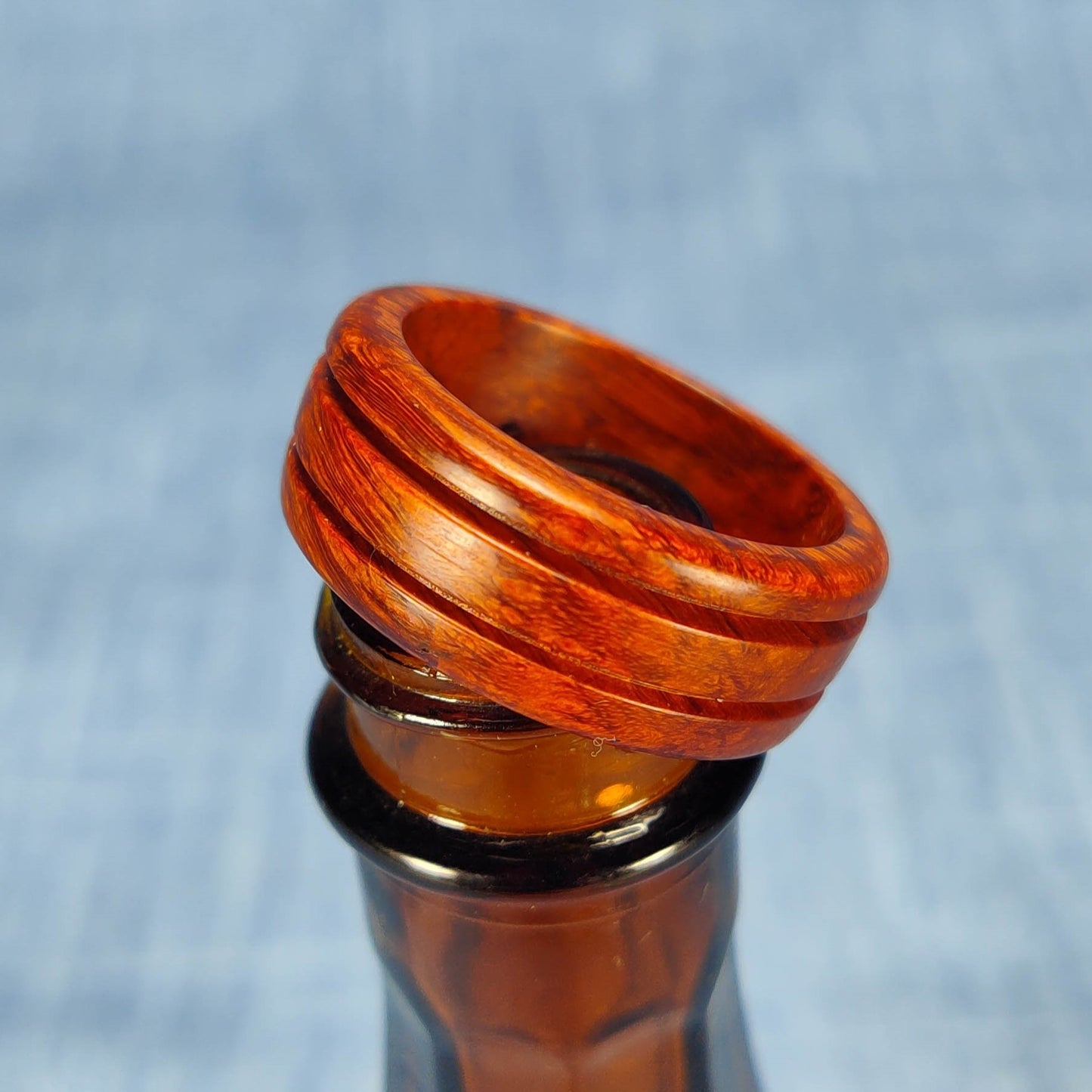 Double Channel Hardwood Ring Made from Briarwood - Size 9.5 (US)