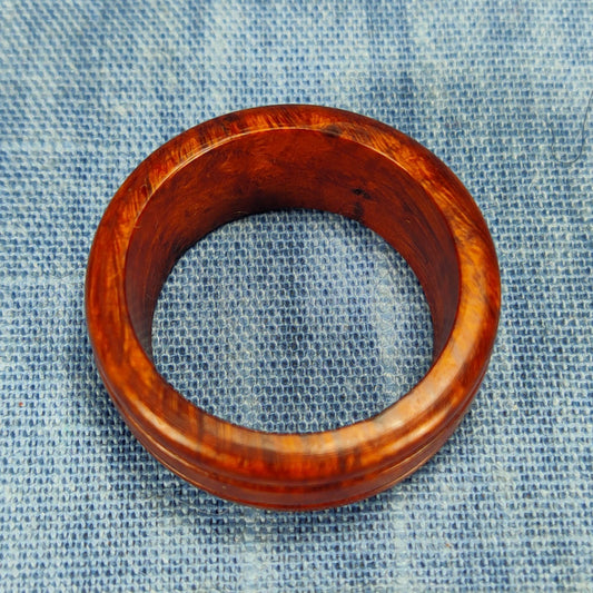 Double Channel Hardwood Ring Made from Briarwood - Size 9.5 (US)