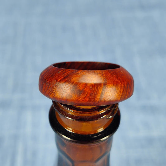 Domed Hardwood Ring Made from Briarwood - Size 8.5 (US)