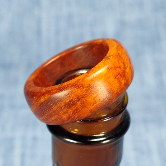 Domed Hardwood Ring Made from Briarwood - Size 9.0 (US)
