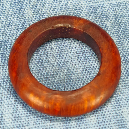 Domed Hardwood Ring Made from Briarwood - Size 8.0 (US)