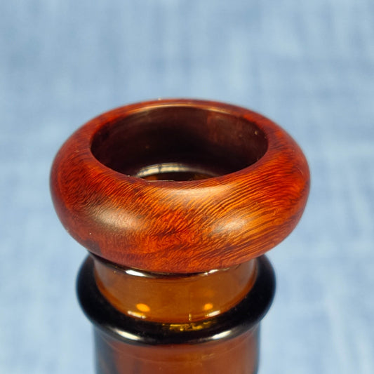 Domed Hardwood Ring Made from Briarwood - Size 7.0 (US)