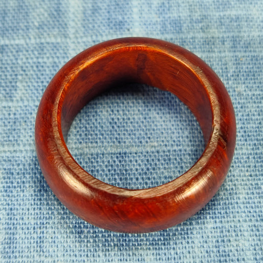 Domed Hardwood Ring Made from Briarwood - Size 8.5 (US)