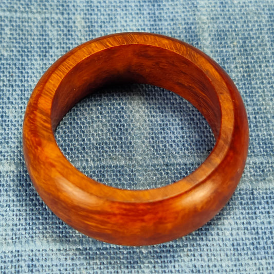 Domed Hardwood Ring Made from Briarwood - Size 9.0 (US)