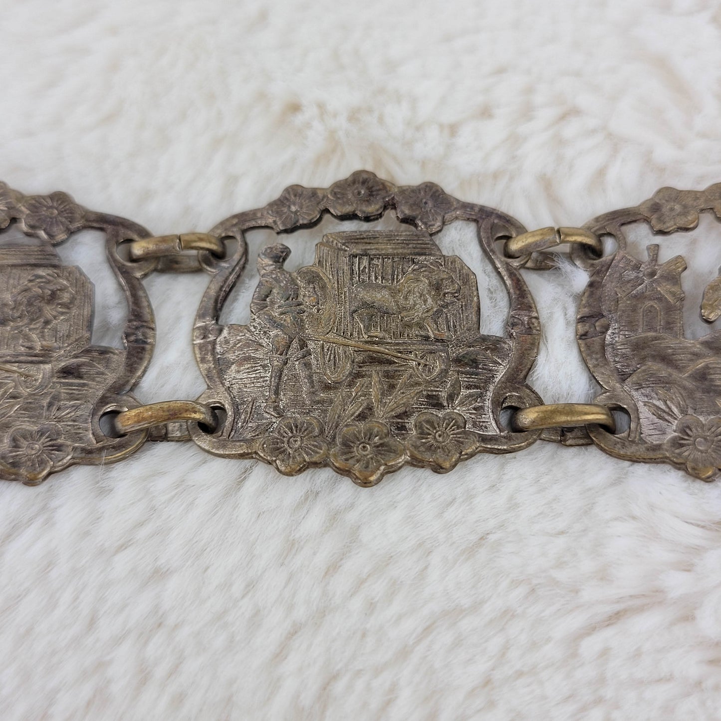 1930's Metal Stamped Bracelet from Spain