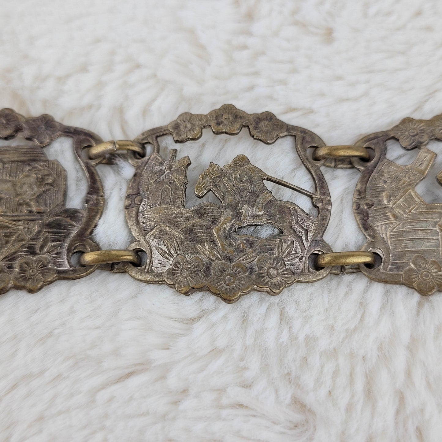 1930's Metal Stamped Bracelet from Spain