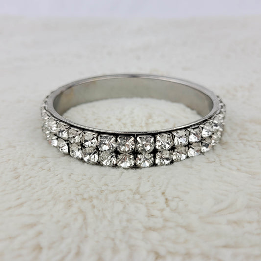 1950's Double Row Rhinestone Bangle Bracelet