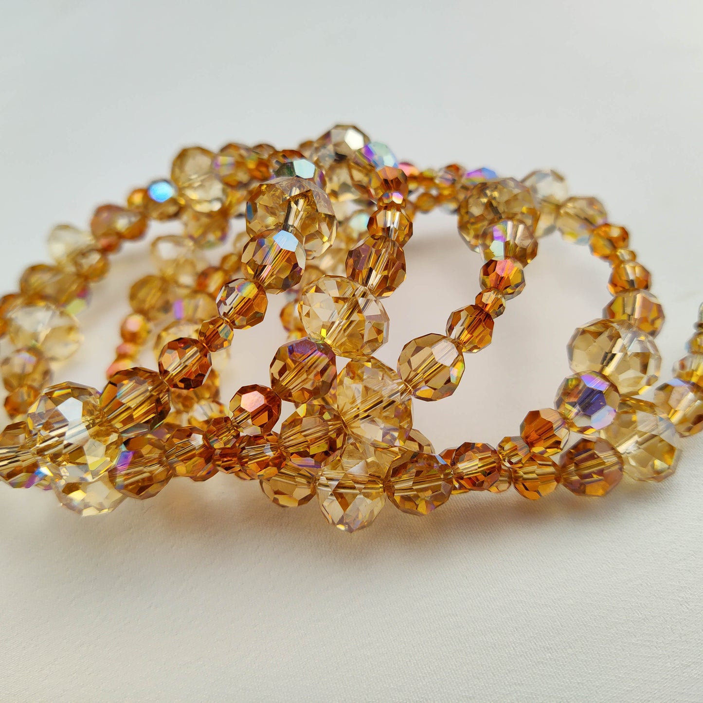 1950's Caramel Aurora Borealis Crystal Wrap Bracelet