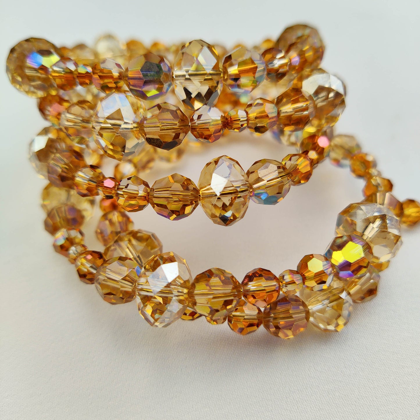 1950's Caramel Aurora Borealis Crystal Wrap Bracelet