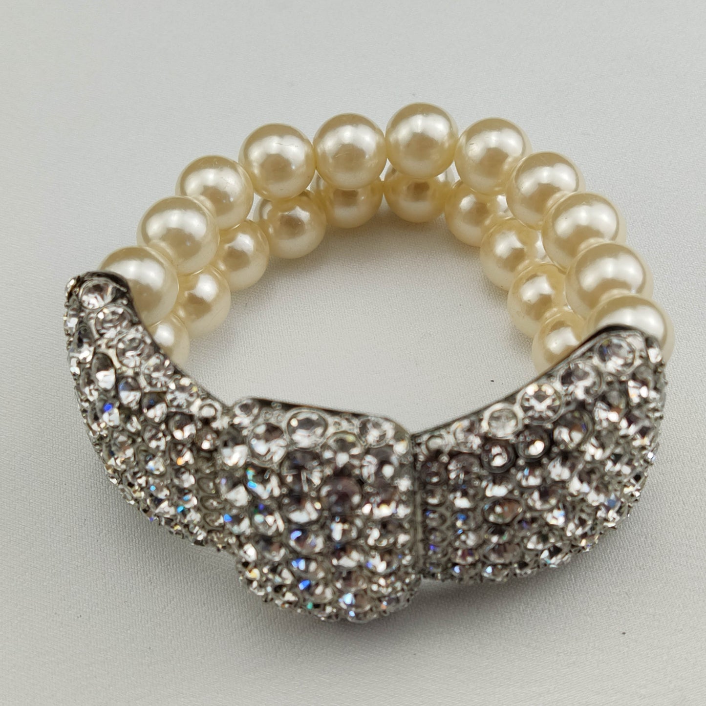 1970's Rhinestone Bow Stretch Bracelet