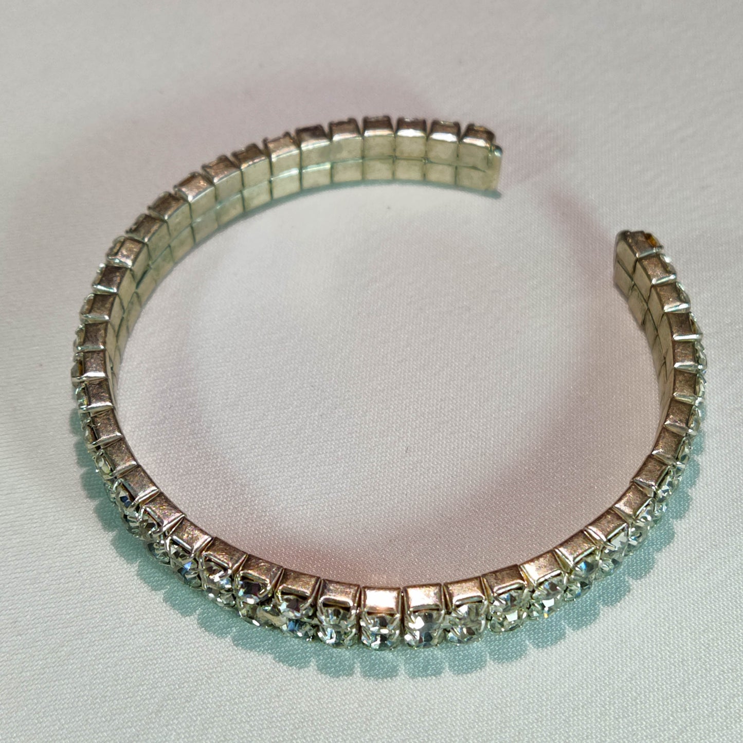 1950's Clear Rhinestone Bangle Bracelet