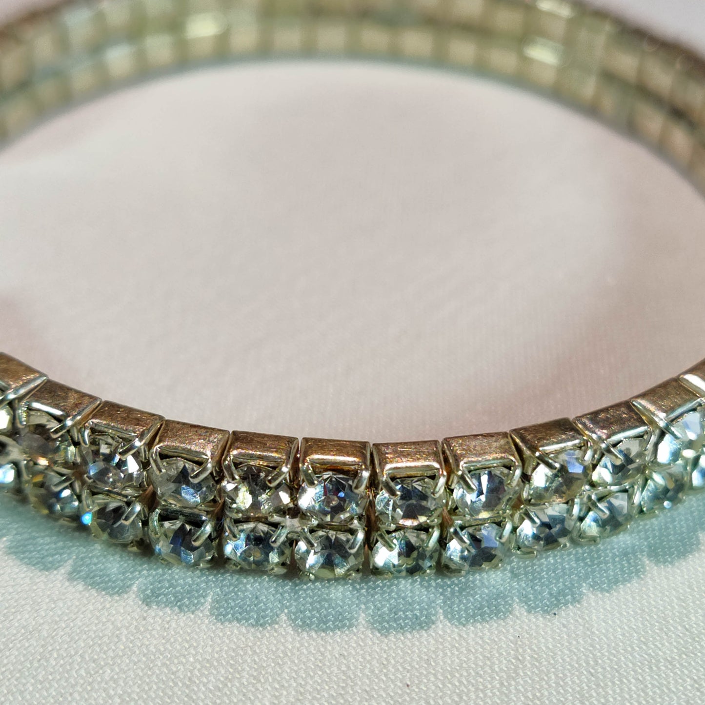 1950's Clear Rhinestone Bangle Bracelet