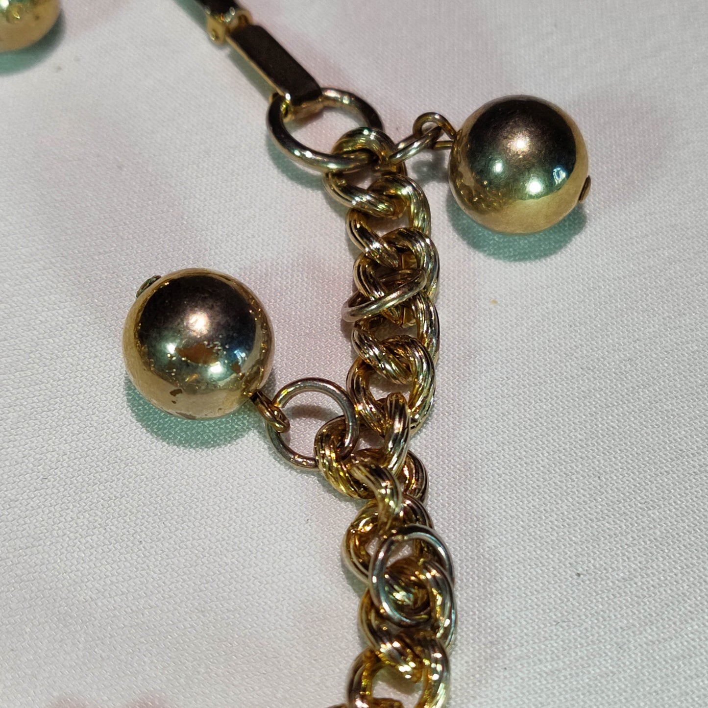 1950's Gold Metal Bell Charm Bracelet