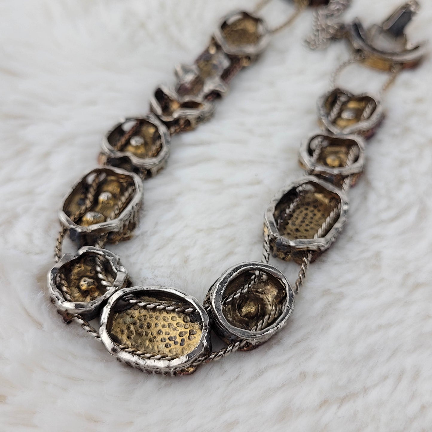 1960's Gold Metal and Chain Slider Bracelet