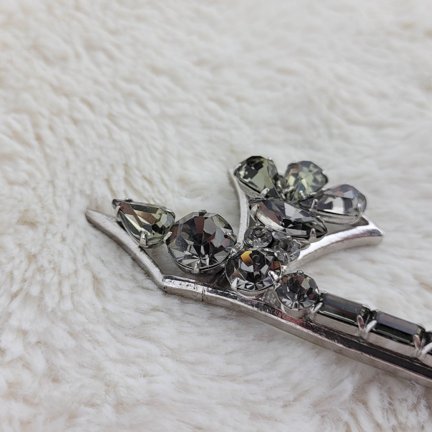 1950's Gray Rhinestone Axe Pin