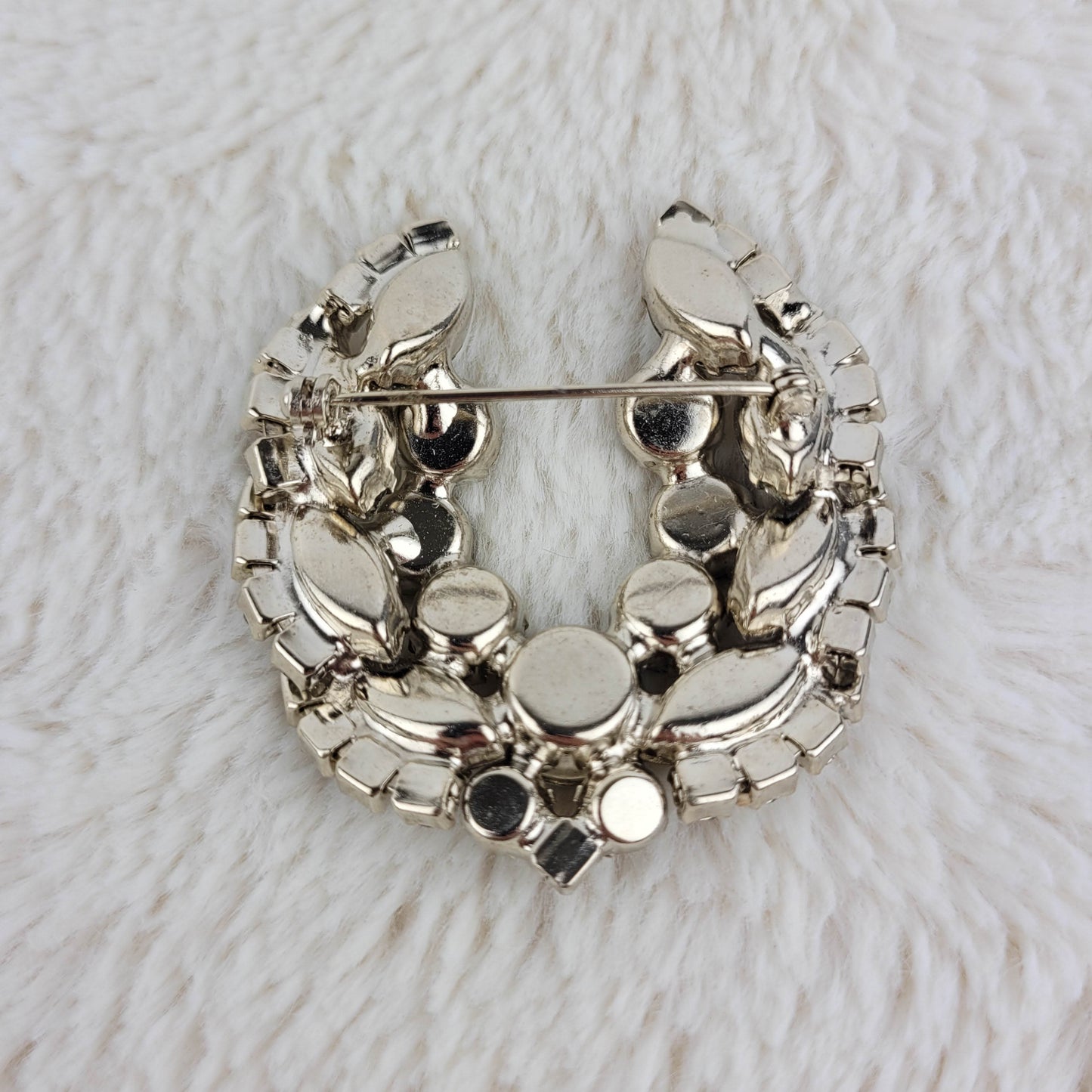 1950's Clear Rhinestone Horseshoe Shaped Pin