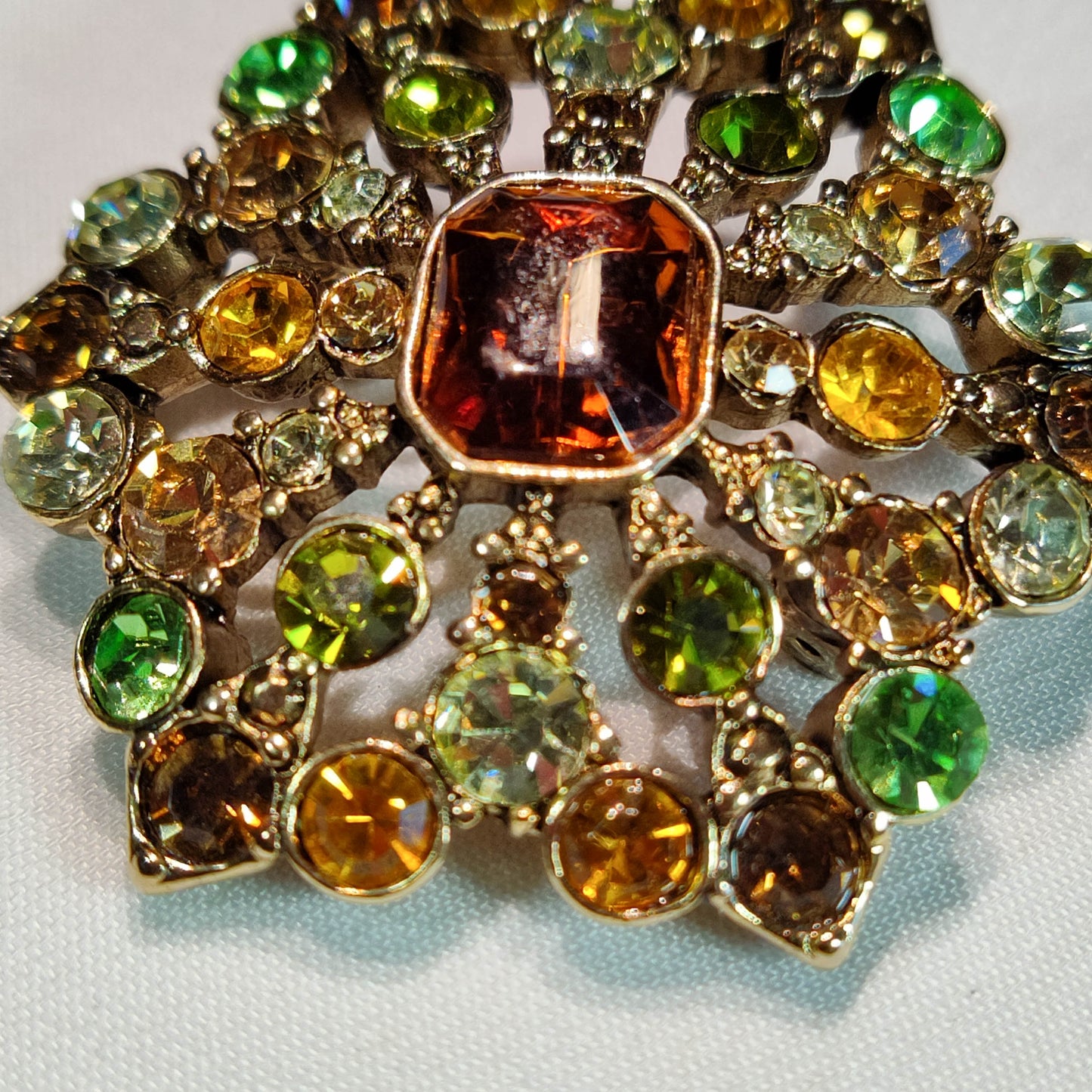 1960's Multi-Colored Rhinestone 5 Sided Pin