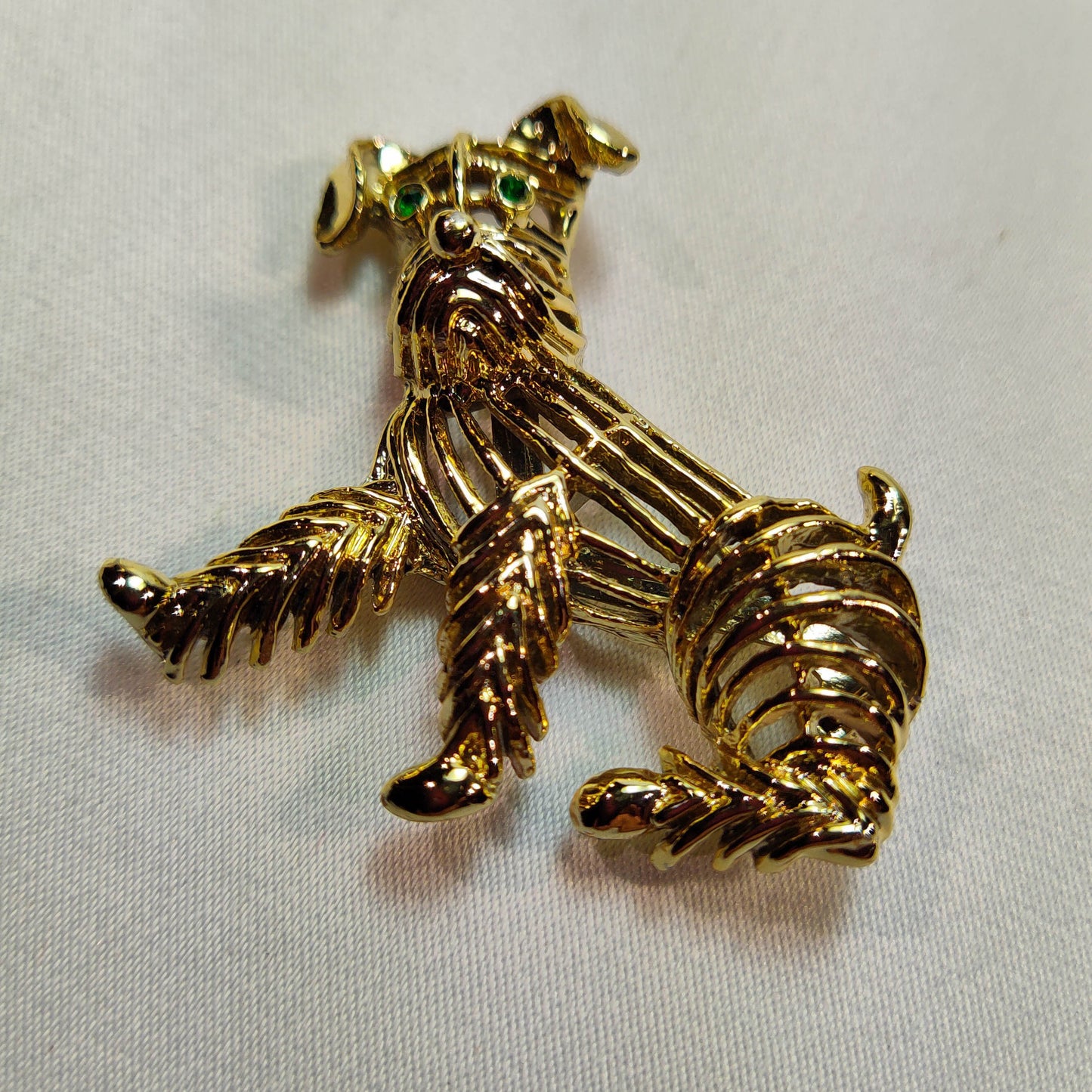 1950's Gold Metal Open Framework Terrier Dog Pin