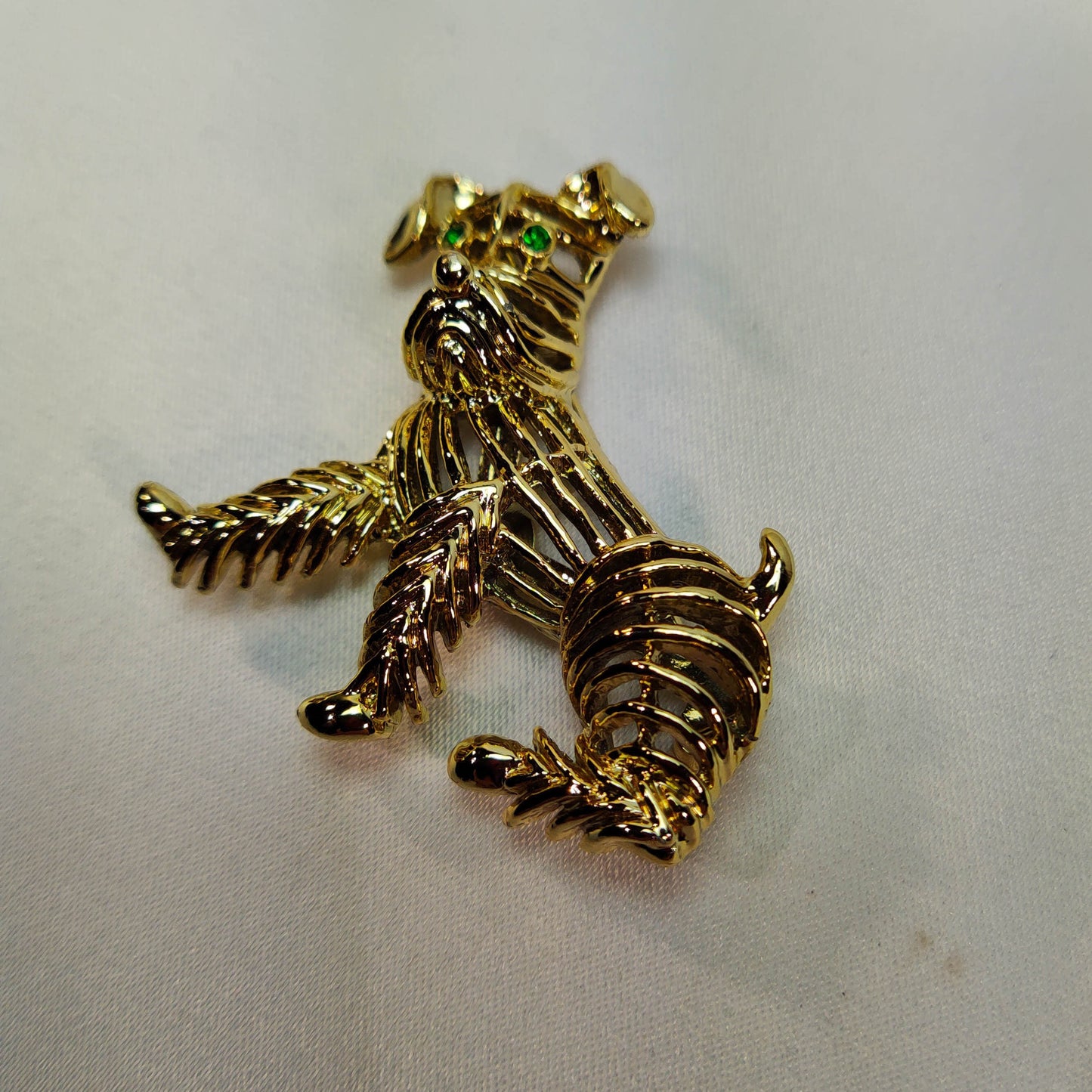 1950's Gold Metal Open Framework Terrier Dog Pin