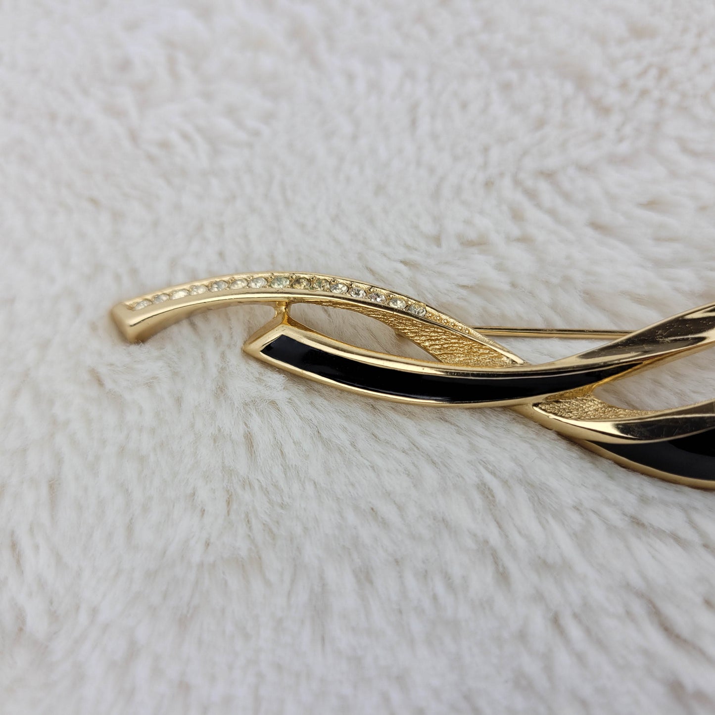 1970's Gold and Black Enamel Pin by Christian Dior