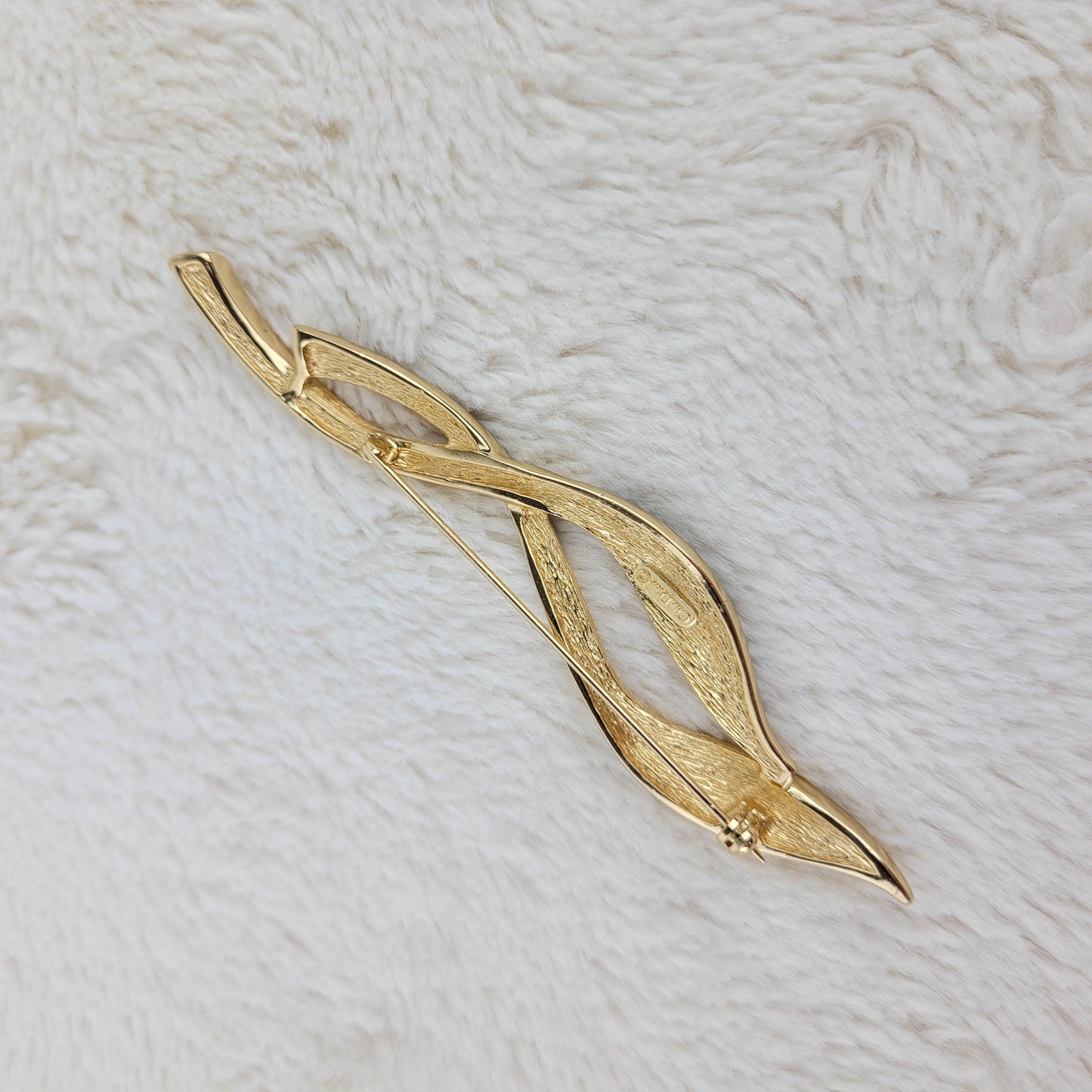 1970's Gold and Black Enamel Pin by Christian Dior