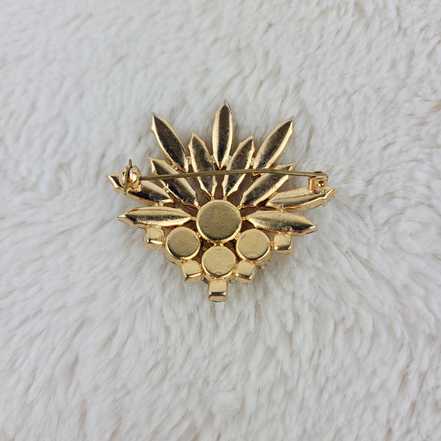 1950's Yellow and Bronze Rhinestone Spray Pin