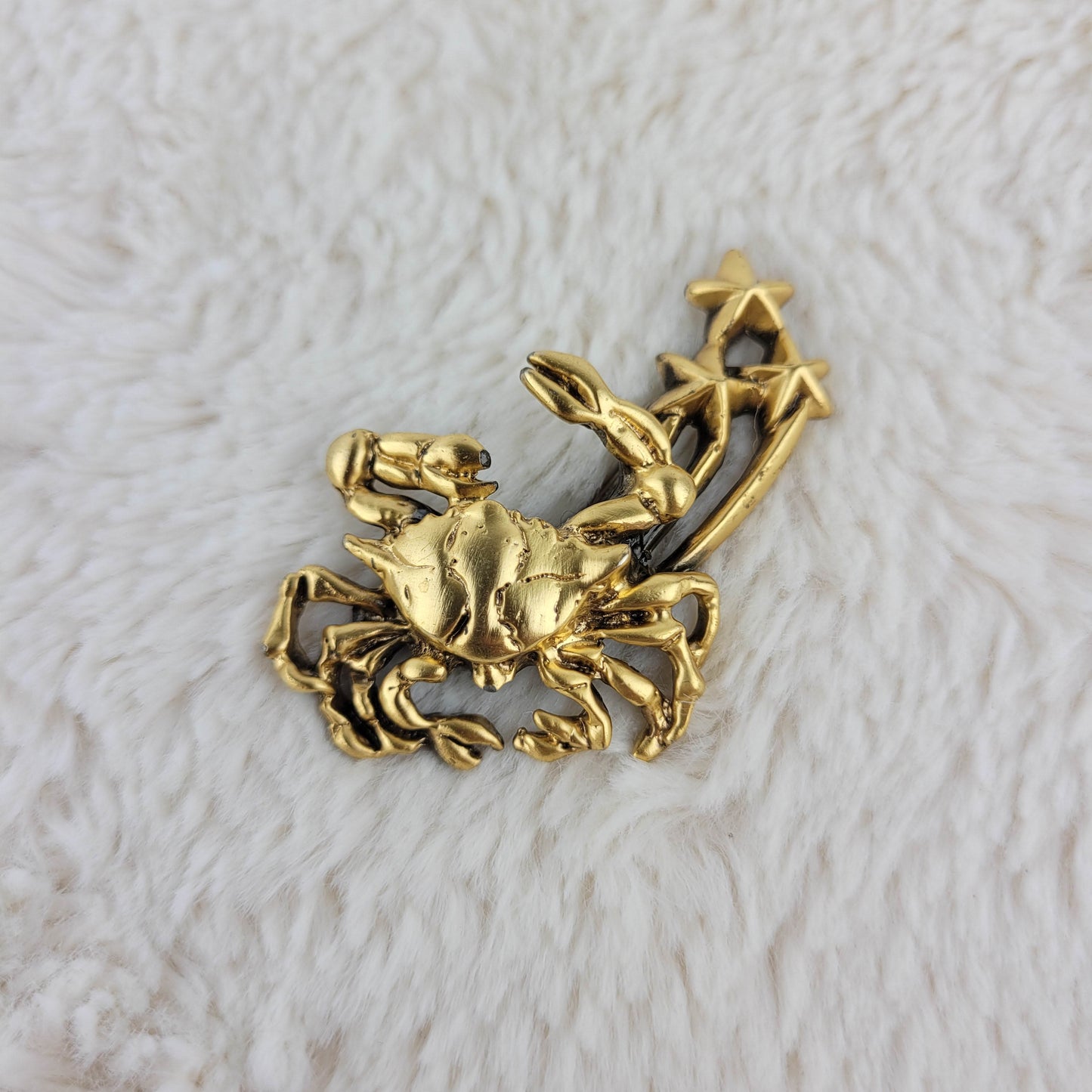 1950's Gold Metal Crab Pin by Tortolani