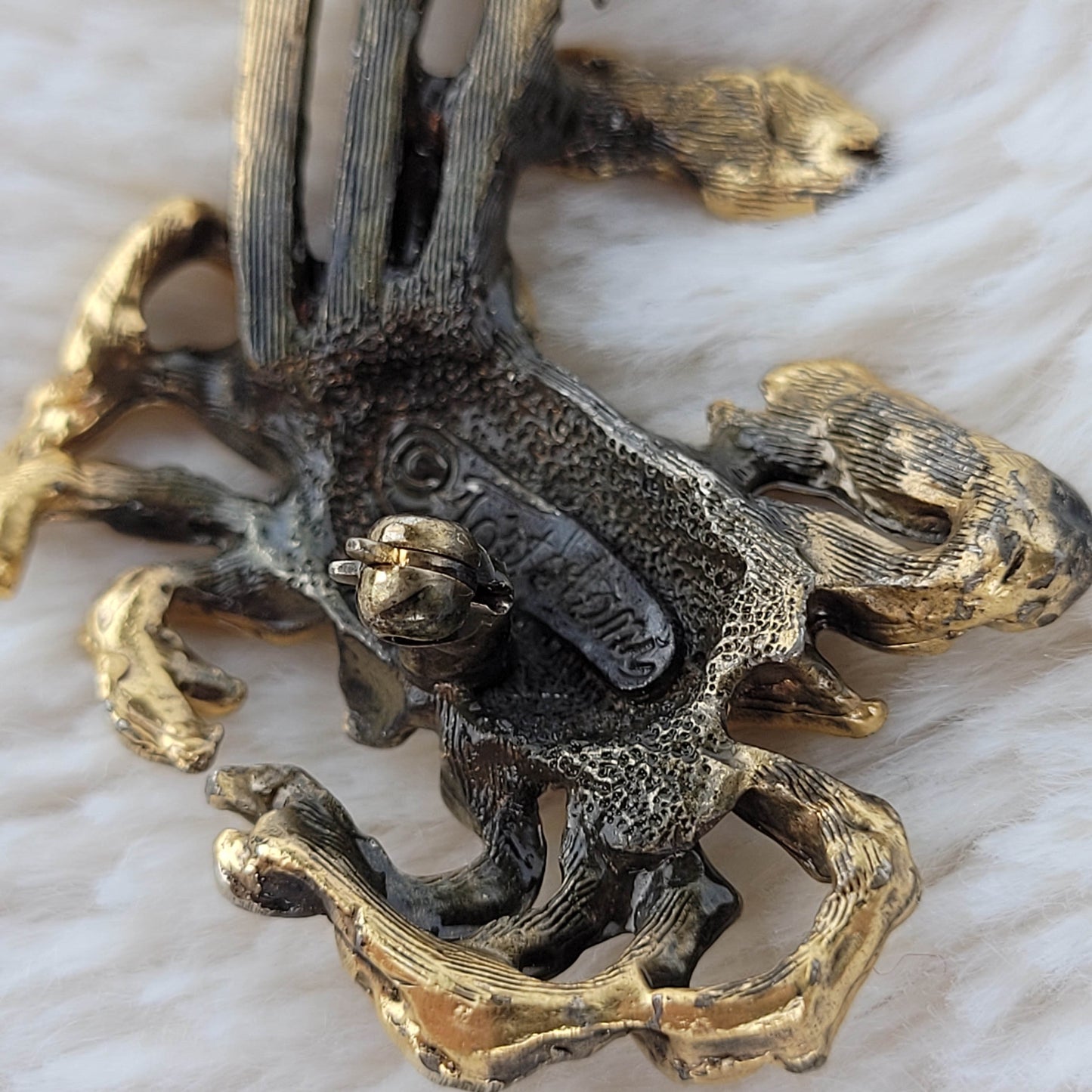 1950's Gold Metal Crab Pin by Tortolani