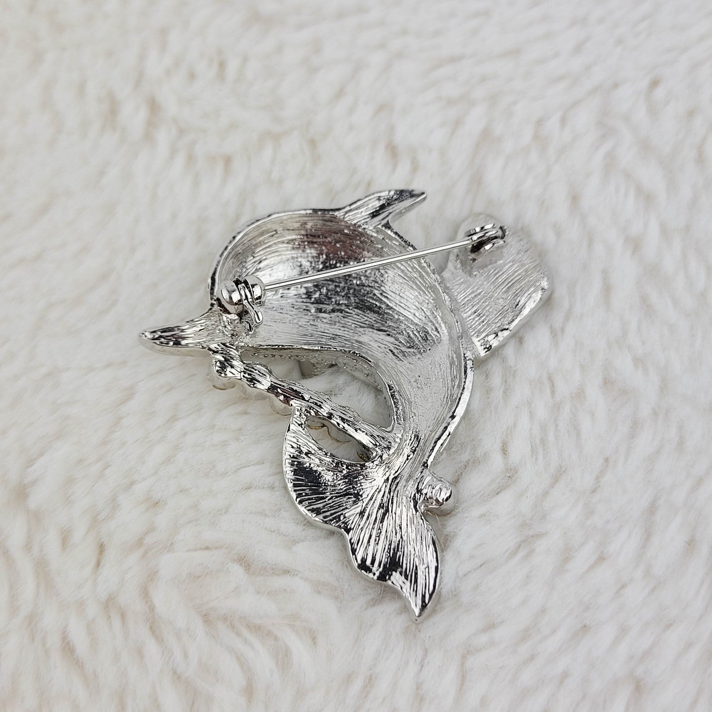 1950's Clear Rhinestone Dolphin Pin