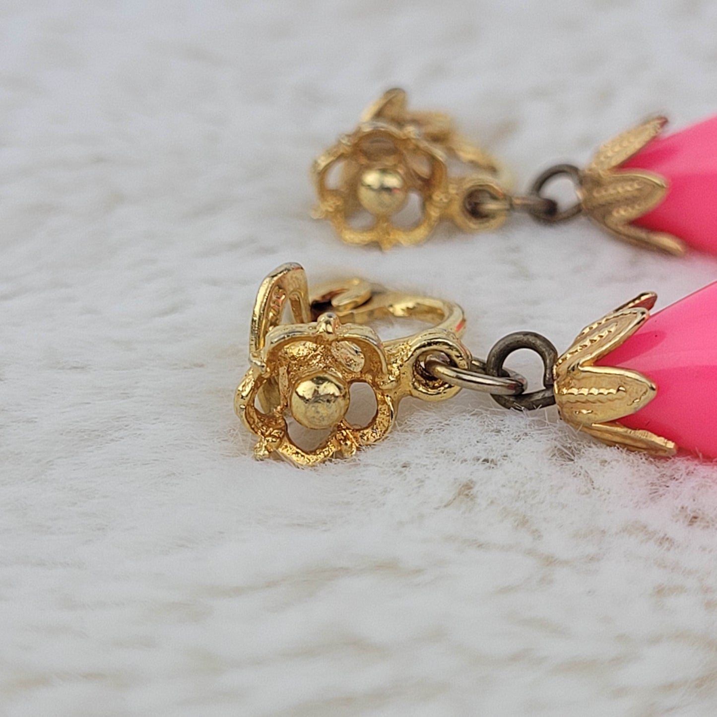 1950's Pink Pare Dangle Earrings