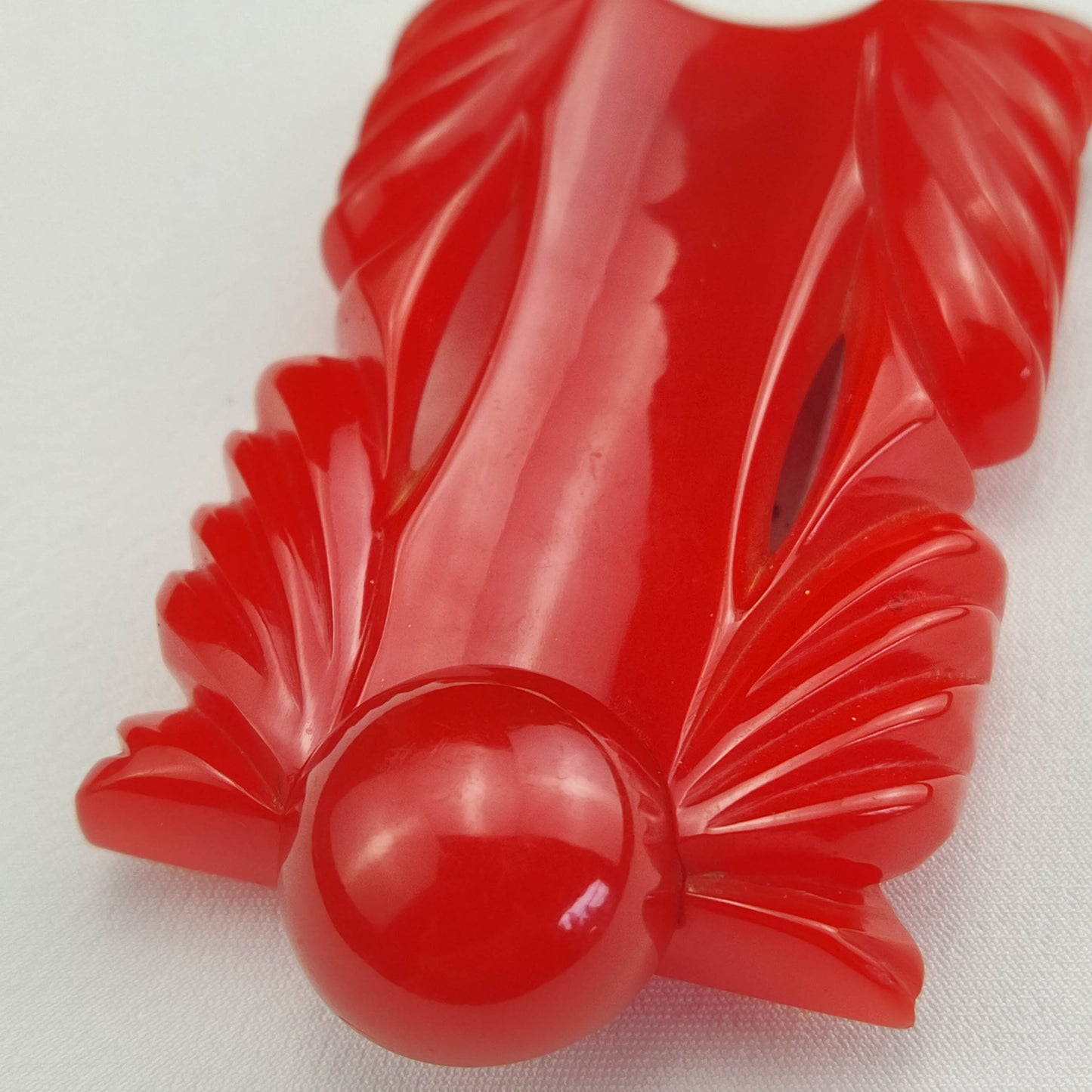 1920's Red Bakelite Large Fur Clip