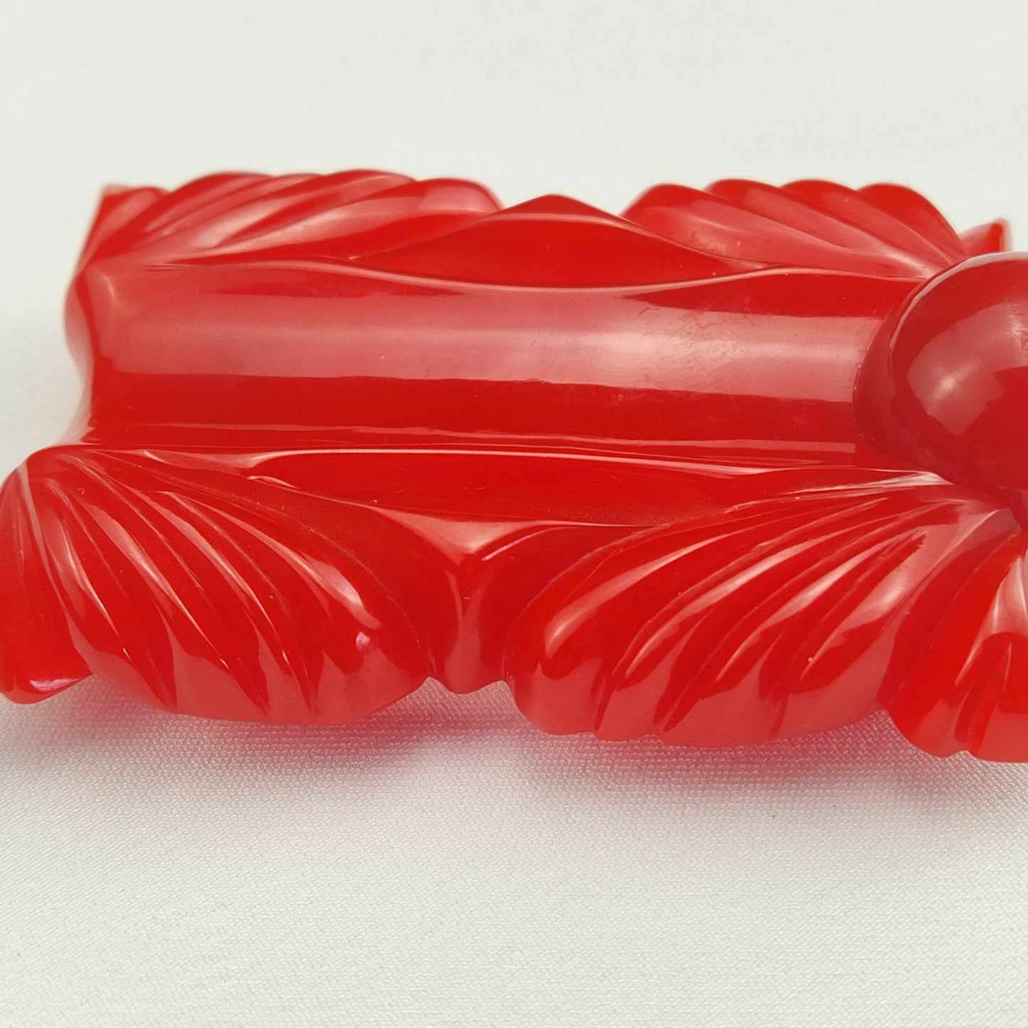 1920's Red Bakelite Large Fur Clip