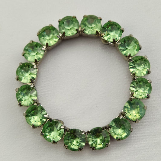 1950's Green Rhinestone Scarf Ring