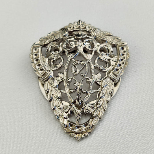 1930's Silver Metal Filigree Scarf Ring