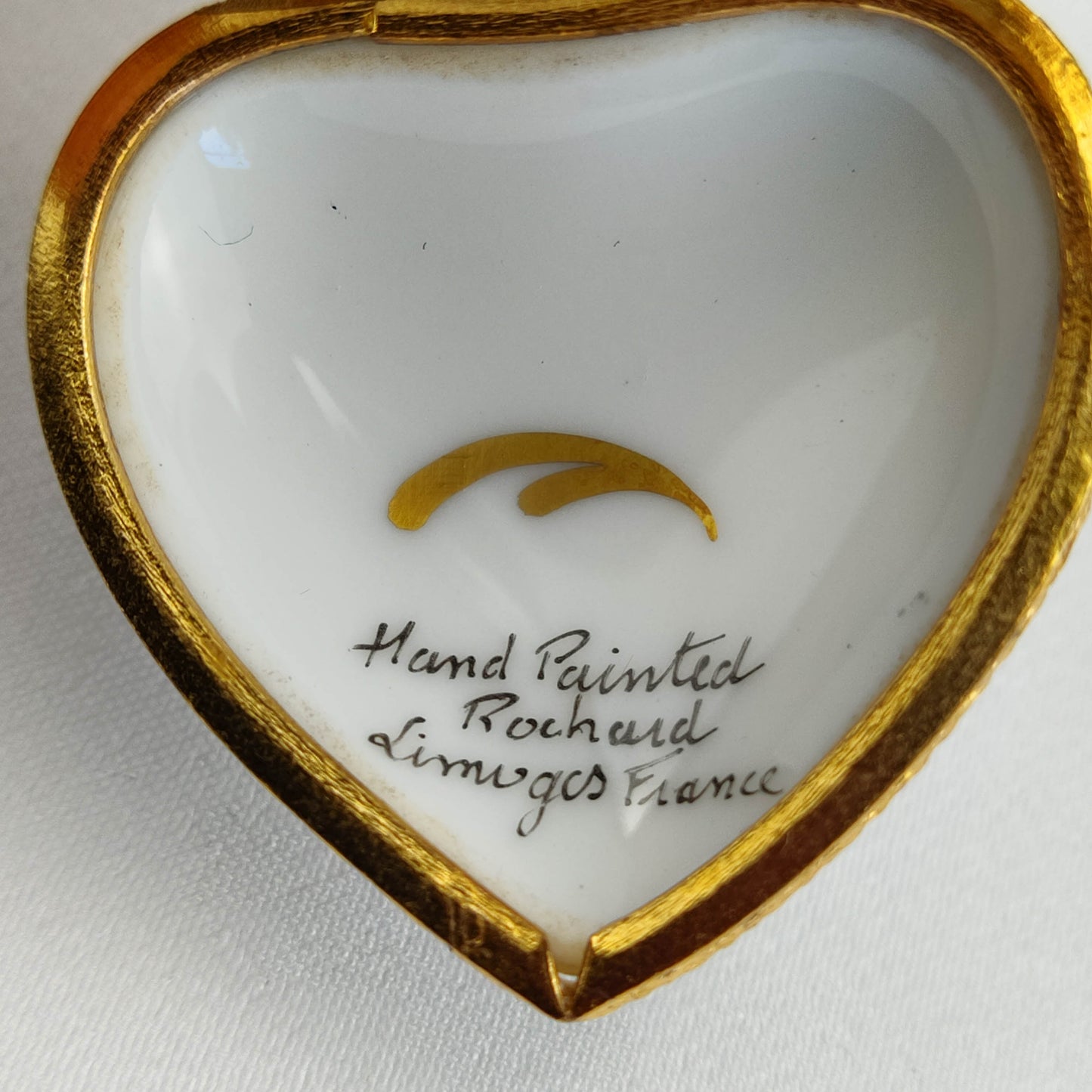 1970's French Hand Painted Heart Locket by Rochard Limoges