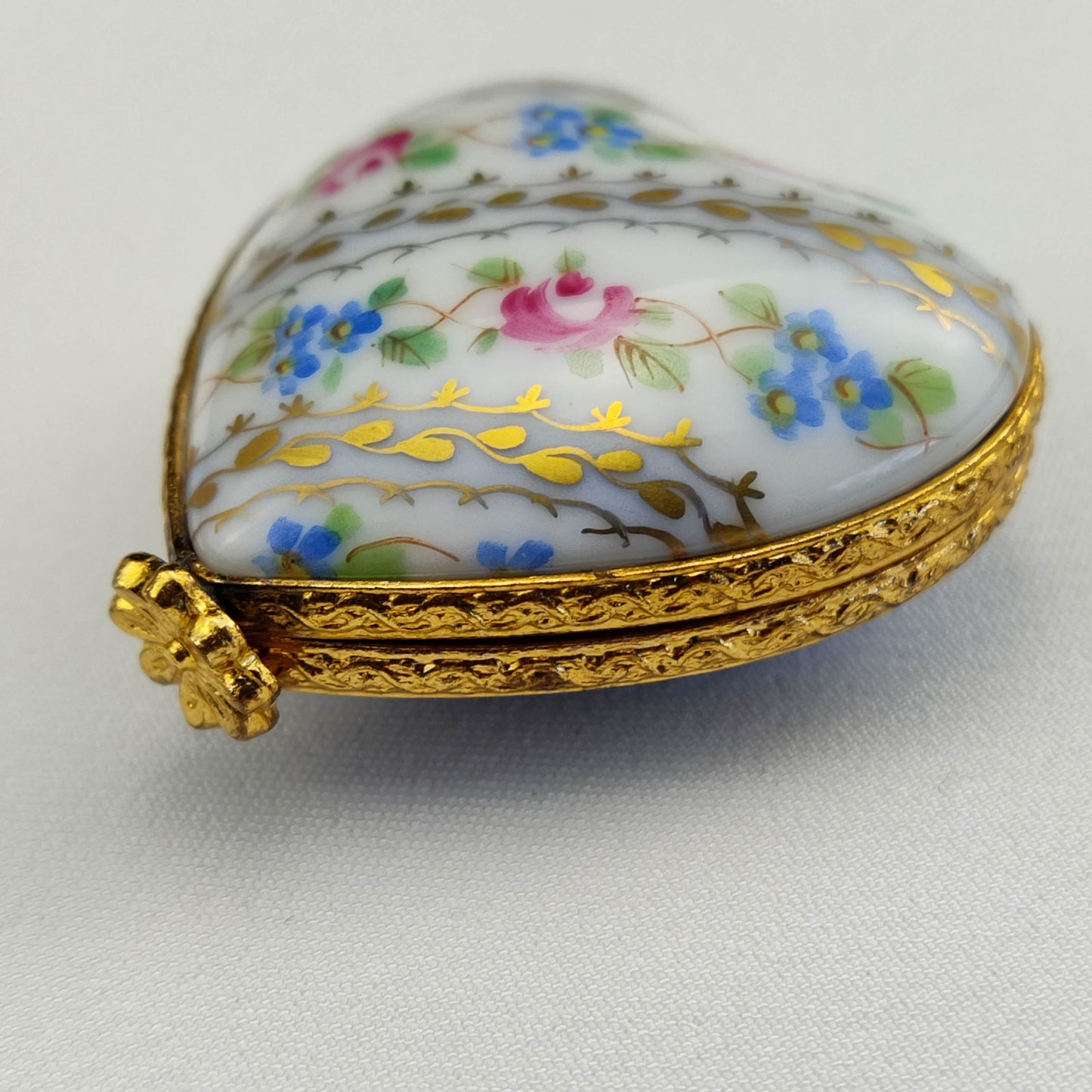 1970's French Hand Painted Heart Locket by Rochard Limoges