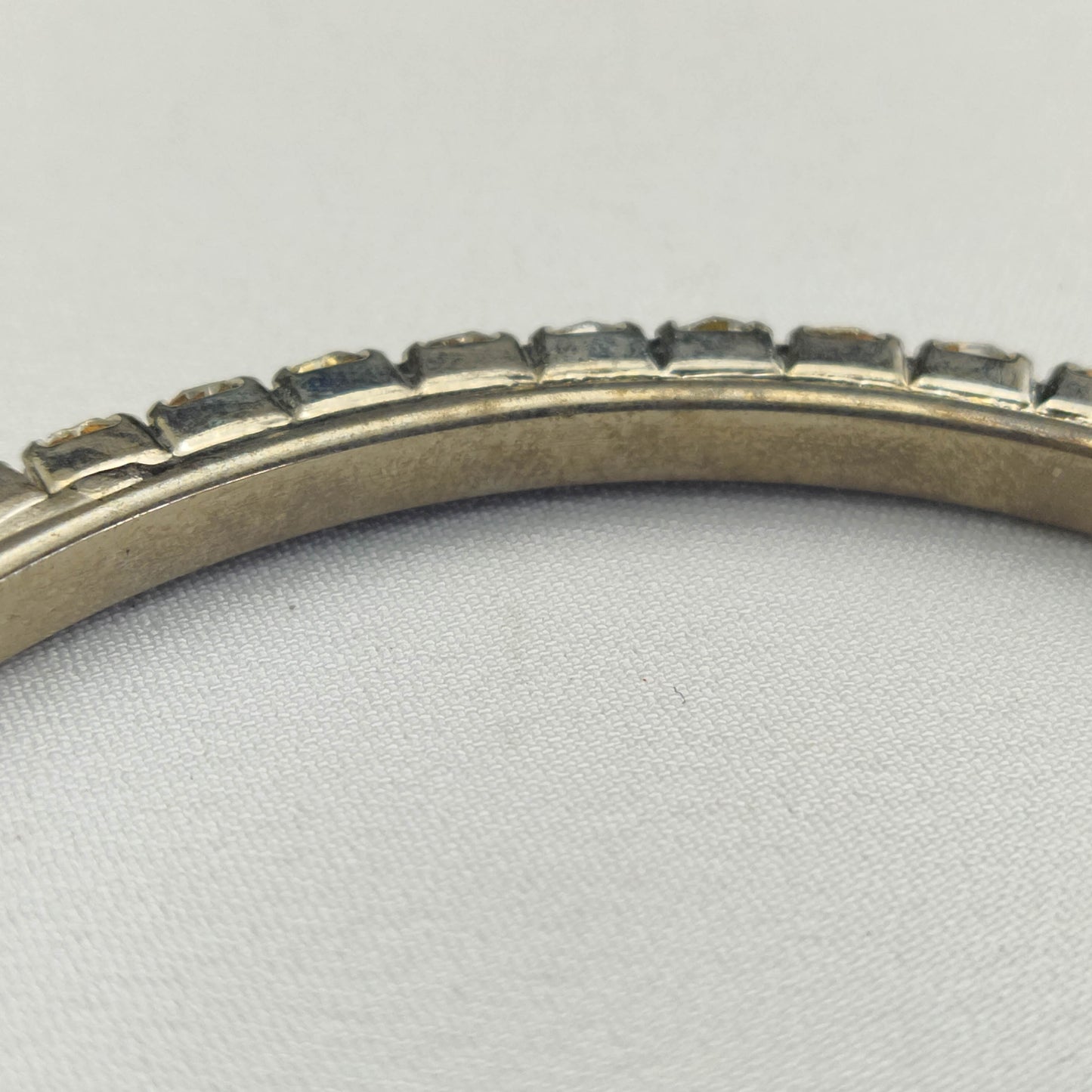 1950's Single Row Clear Rhinestone Bangle Bracelet