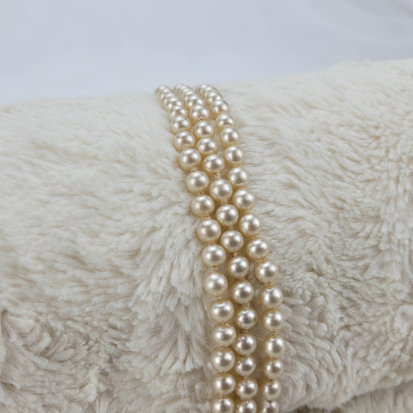 1940's Cosmetic Pearl Three Strand Necklace from Japan