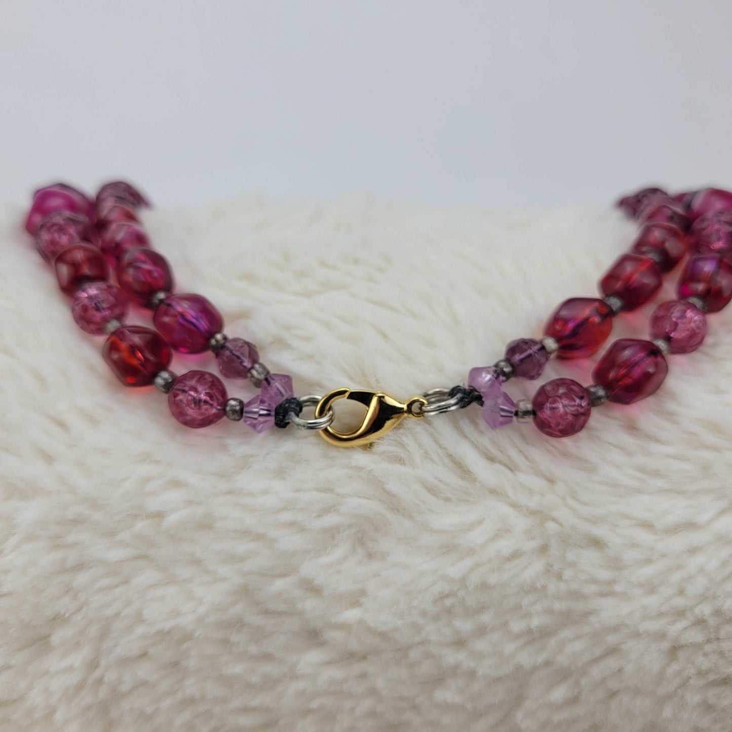 1960's Double Strand Graduating Purple Bead Necklace