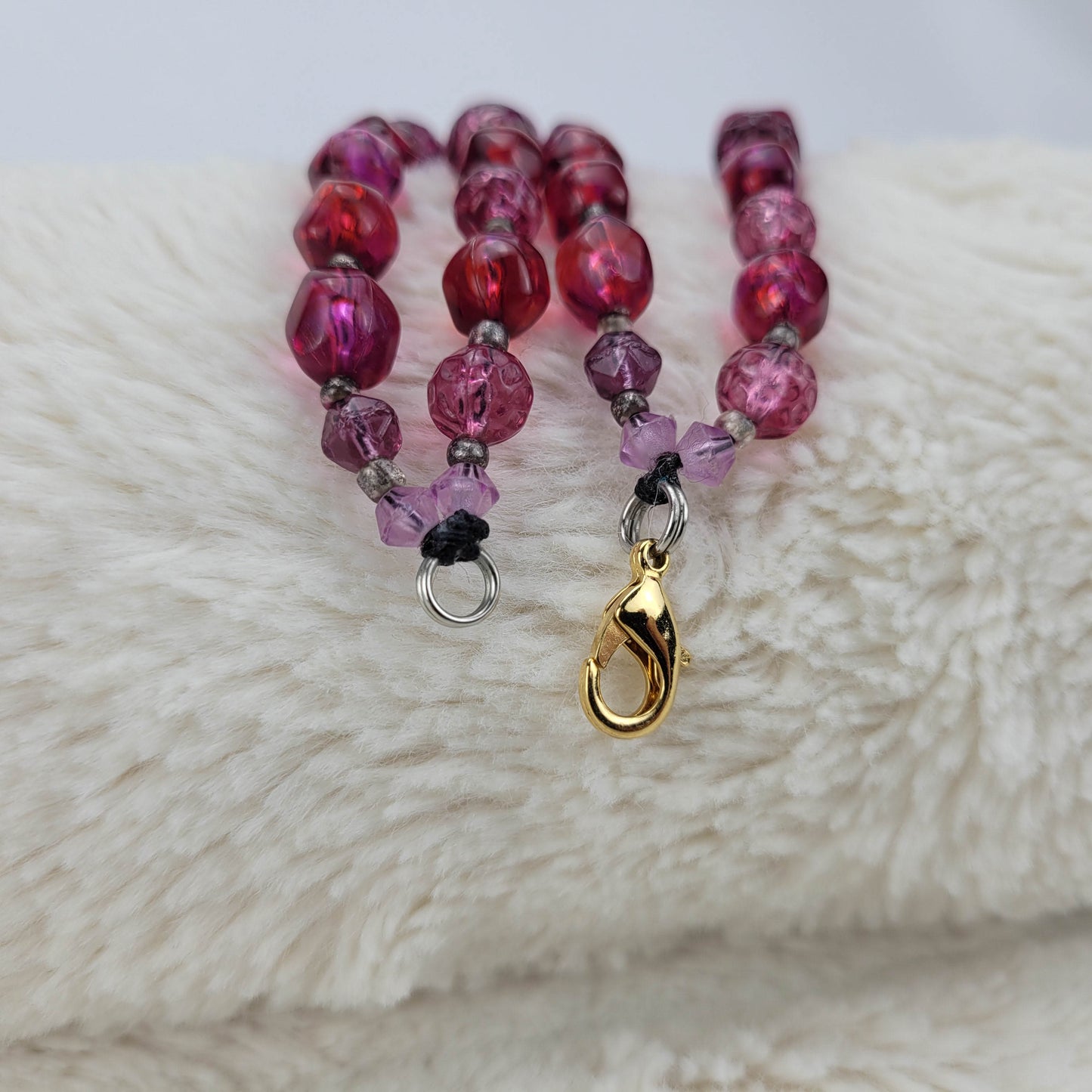 1960's Double Strand Graduating Purple Bead Necklace