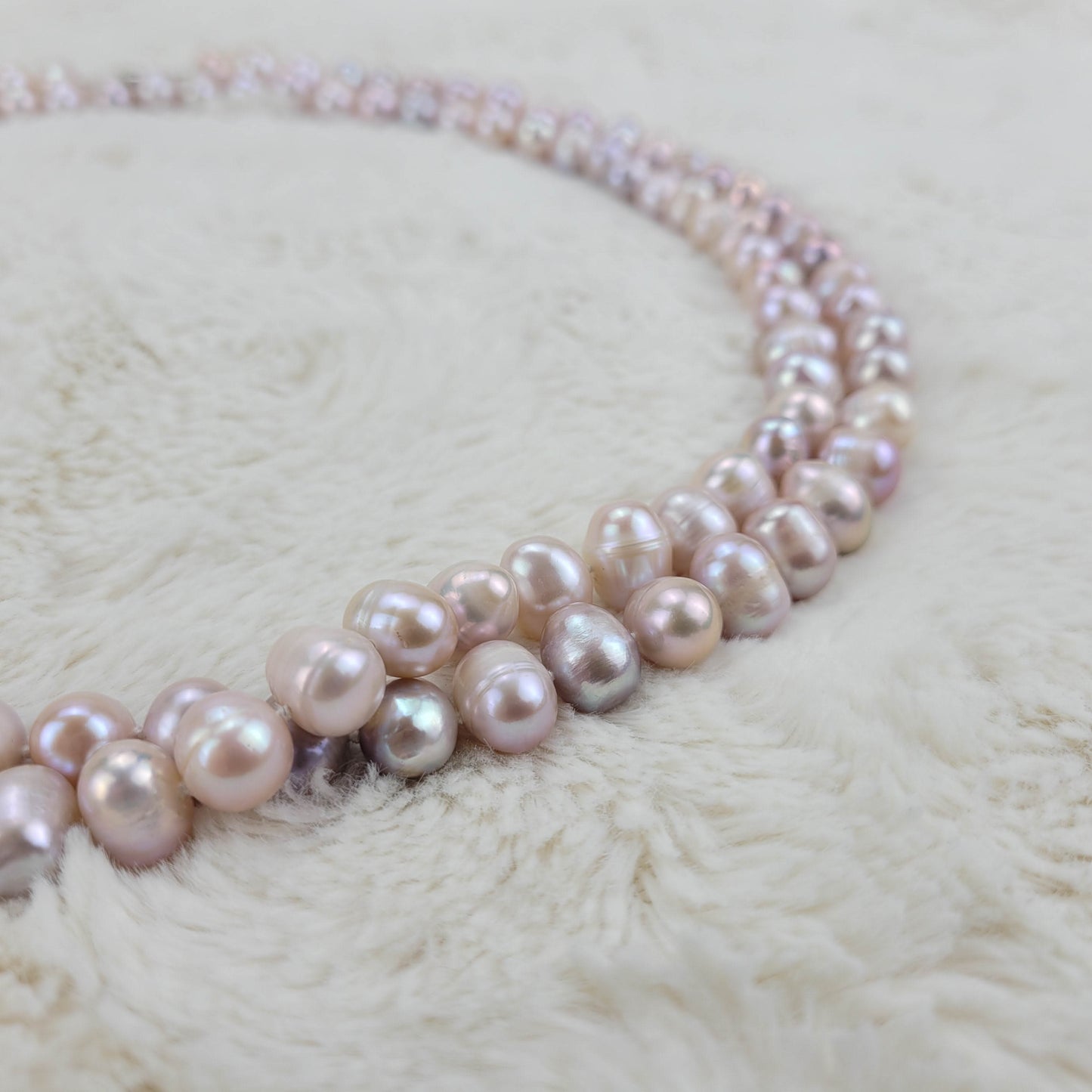 1950's Pink Cultured Pearl Opera Necklace