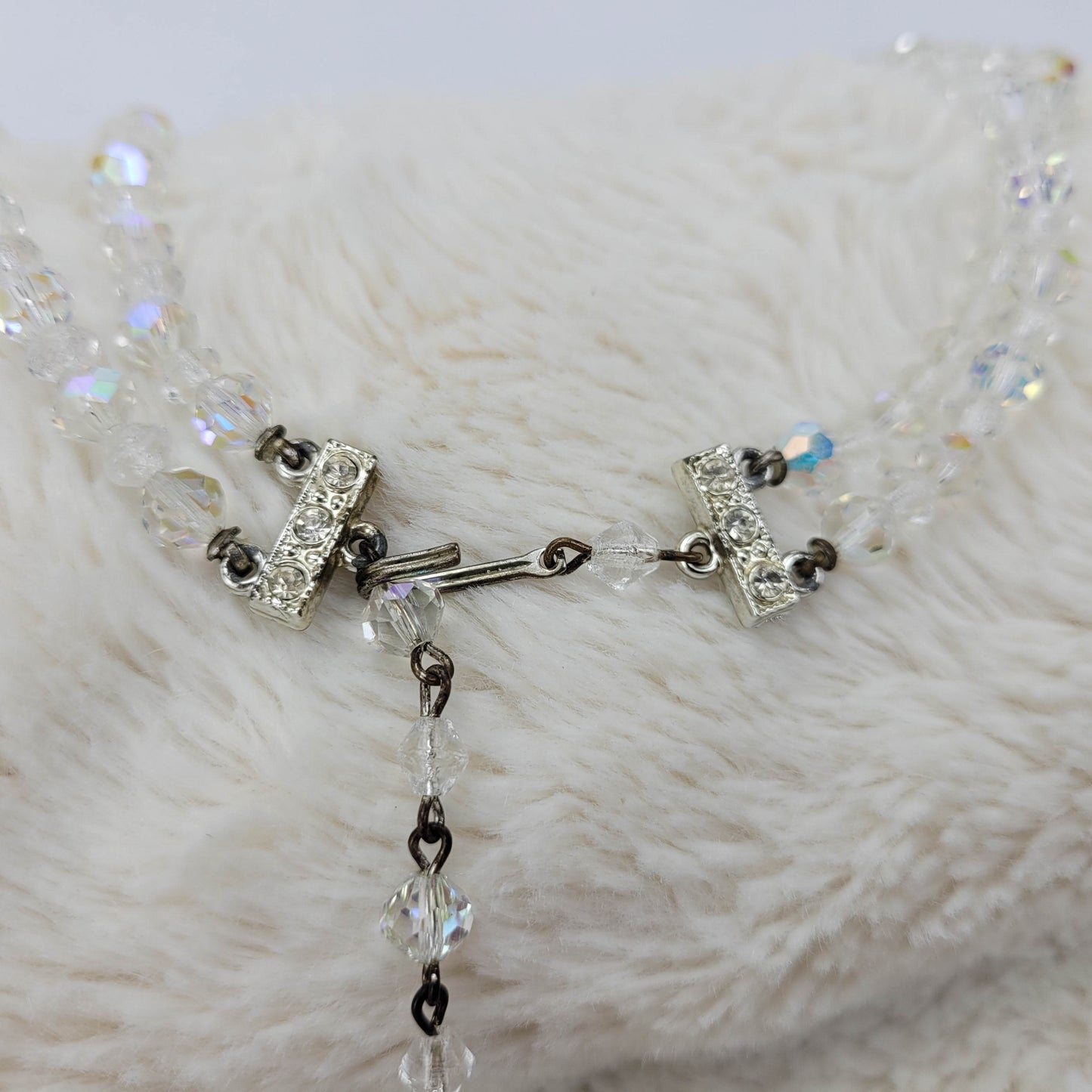 1950's Double Row Crystal Bead Neckace