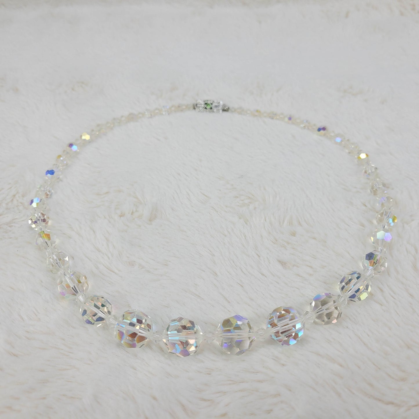 1960's Single Bead Crystal Necklace