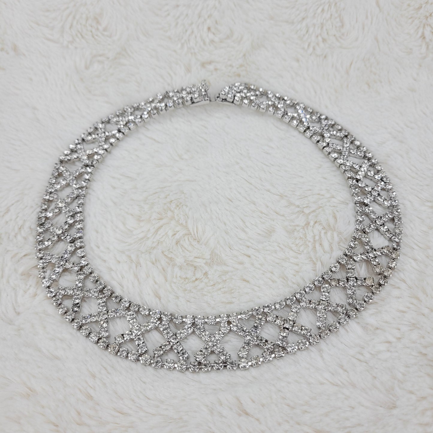 1950's Clear Rhinestone Collar Necklace